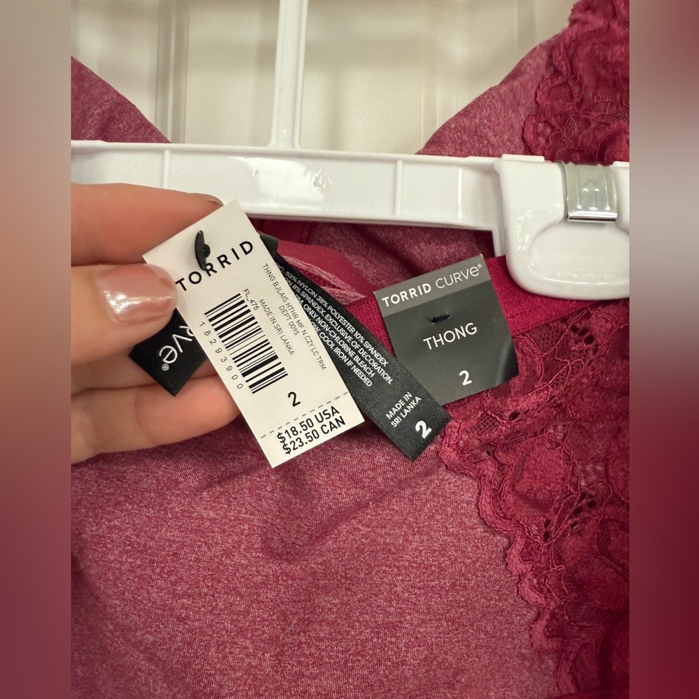 Torrid Burgundy Lace Bra & Thong Set - Picture 4 of 4